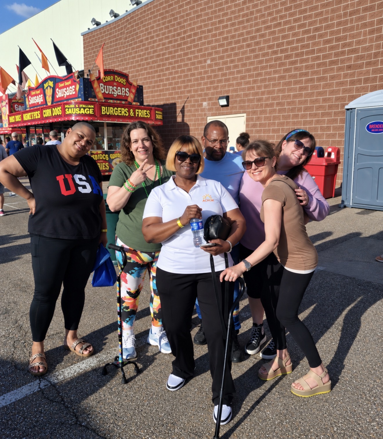 A group enjoying time together at a community fair